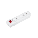 Elgotech Pidemultipiu-liitin liitin x 5 maadoituksella ja kytkimellä, valkoinen GN-50W Elgotech Pidemultipiu-liitin liitin x 5 maadoituksella ja kytkimellä, valkoinen GN-50W