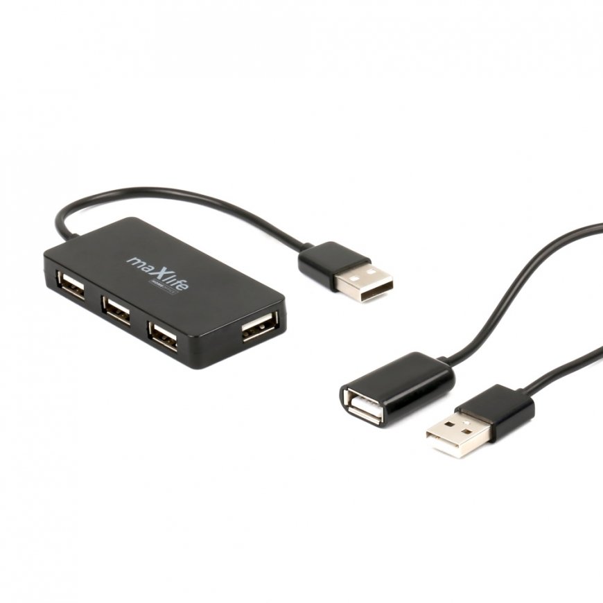 MaXlife OEM0002311 хаб-разветвитель USB 2.0 480 Мбит/с Черный