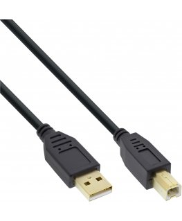 InLine 34510S USB-kaapeli 1 m USB A USB B musta