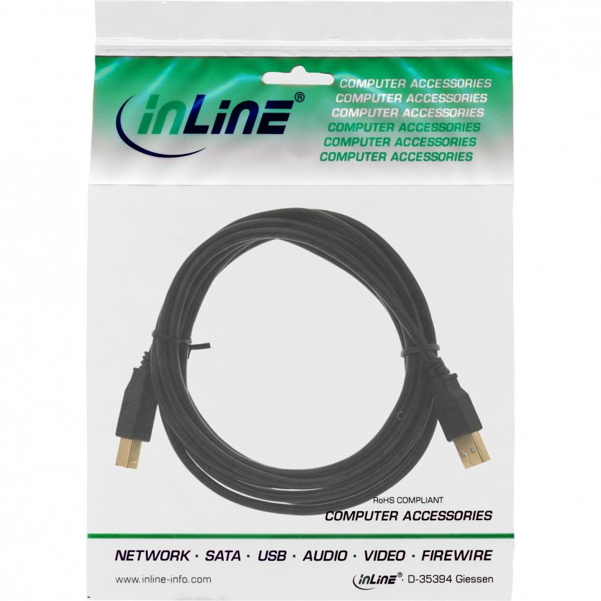 InLine 34510S USB кабель 1 m USB A USB B Черный – 2