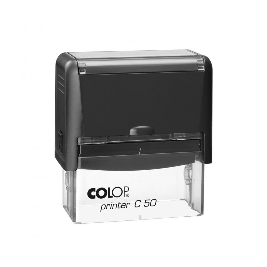 Antspaudas COLOP Spausdintuvas C50, juodas korpusas, bespalvė pagalvėlė – 2