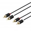 Deltaco 170002 аудио кабель 2 m RCA Черный Deltaco 170002 аудио кабель 2 m RCA Черный