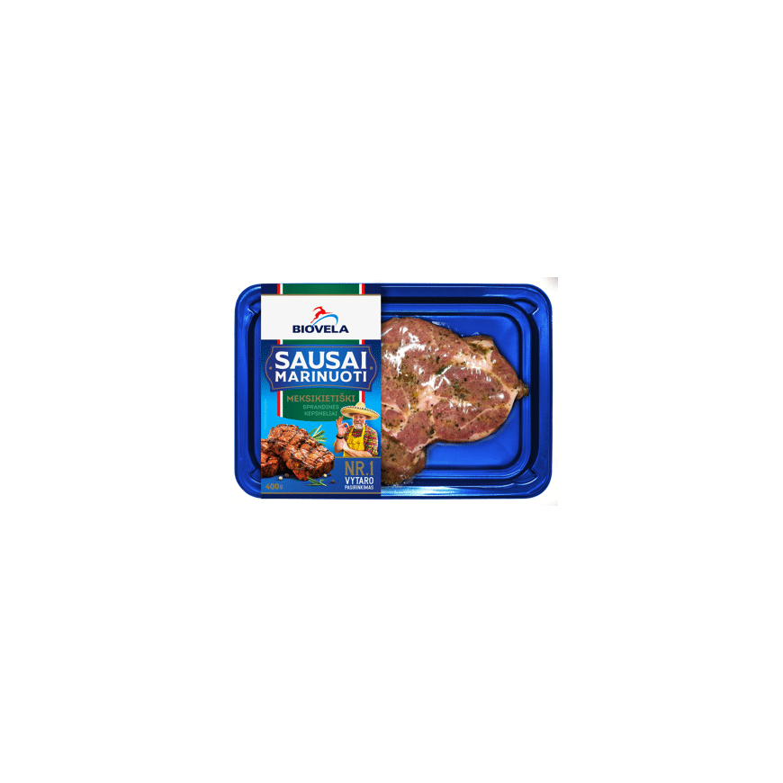 Biovela marinated sausages MEXICAN pork neck steaks 400g – 2