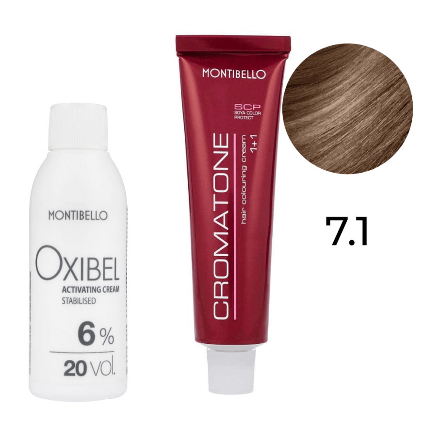 Montibello Cromatone hair dye 60ml - 7.1 | Medium Ash For Light Hair