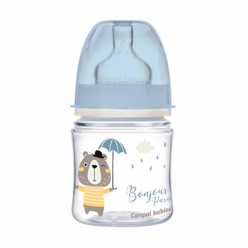 CANPOL BABIES laaja kaula buteliikka EASYSTART BONJOUR PARIS, 120 ml, 35/231_blu – 2
