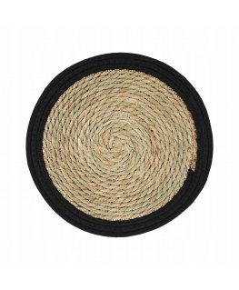 Boho Natural Table Mat 40 cm Black AMBITION