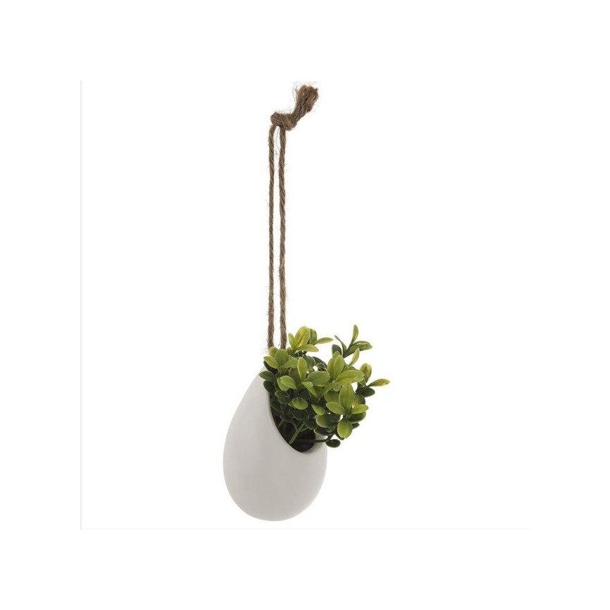 Atmosphera Artificial Plant in Decorative Pot, Hanging with String, 13 cm