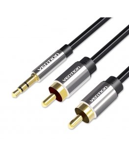 Vention BCFBG аудио кабель 1,5 m 3,5 мм 2 x RCA Алюминий, Черный