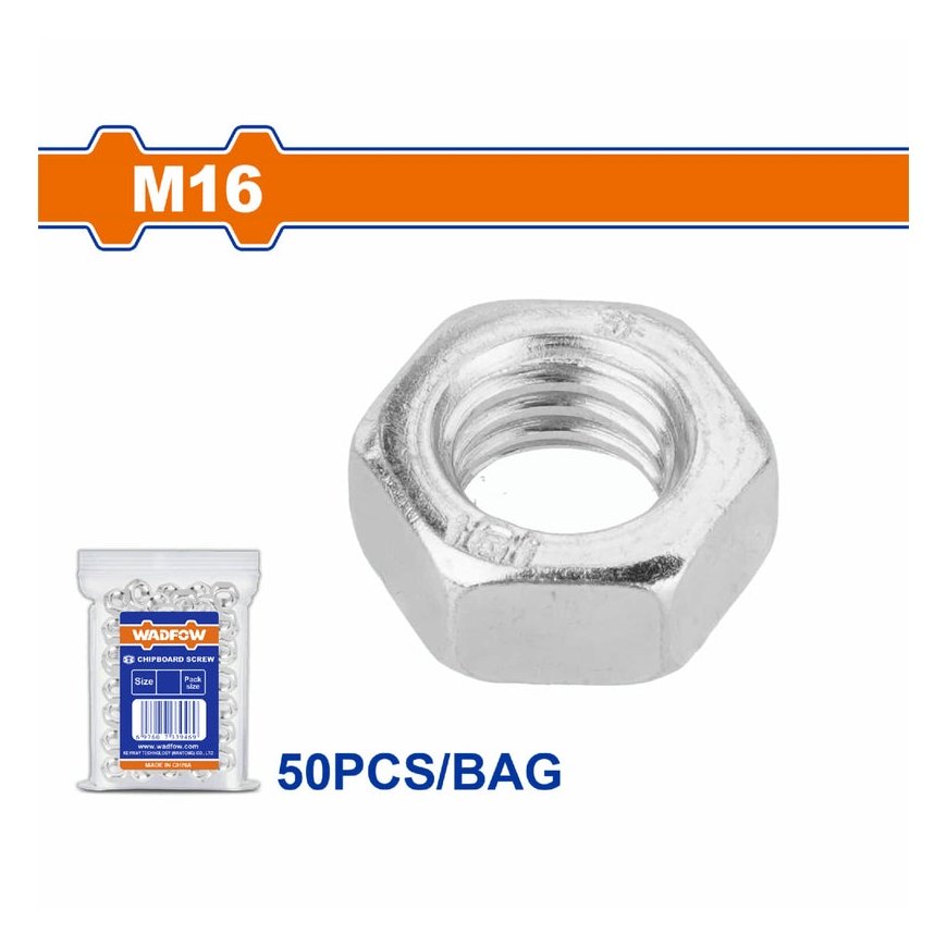 Wadfow kuusikulman mutterisarja M16 50 kpl – 2