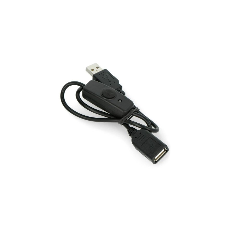 OEM USB extension A-A with On/Off switch black - 0.5m – 2