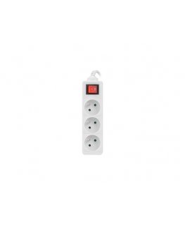Lanberg PS1-03E-0150-W удлинитель 1,5 m 3 розетка(и) Для помещений Белый