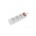 Lanberg PS1-03E-0150-W pikendusjuhe 1,5 m 3 vahelduvvoolu kontakt Hoonesisene Valge