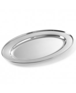 Plieninis padēklis mėsai un desām, ovāls, 19 cm garš - Hendi 404003