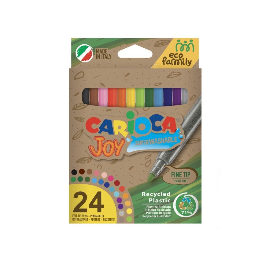 Flomasteri CARIOCA JOY ECOFAMILY, 24 gab. – 2