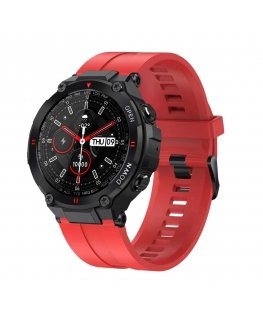 Gravity GT7-5 Smart Watch, Black Case with Red Strap