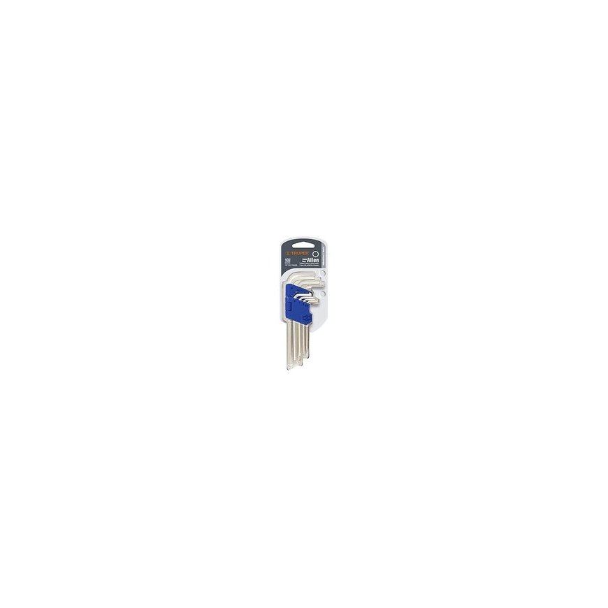L-muotoiset kuusiokoloavaimet, pitkät, pyöristetyt päät, 7 kpl: 2,5-3-4-5-6-8-10 mm Truper® – 2