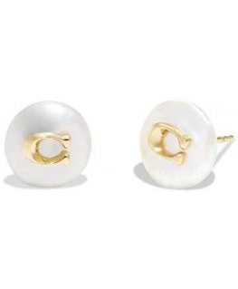 Coach Brass Earrings with Synthetic Pearl 37351511GLD107