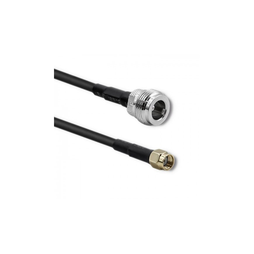 Qoltec 57030 coaxial cable RG-58 1 m N-type RP-SMA Black