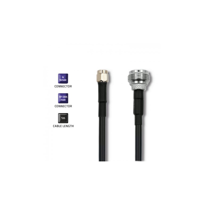 Qoltec 57030 coaxial cable RG-58 1 m N-type RP-SMA Black – 3
