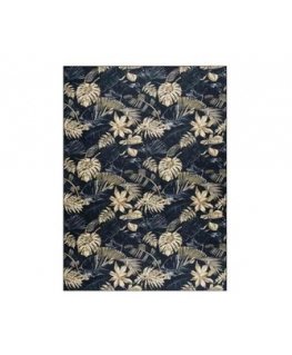 Tropical Mat ARLEN LEAVES4 color black vegetable style tropical 80x150 Hakano