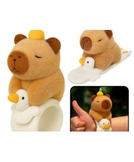 Lean Toys Plush Bracelet with Capybara and Gosling, 23 cm