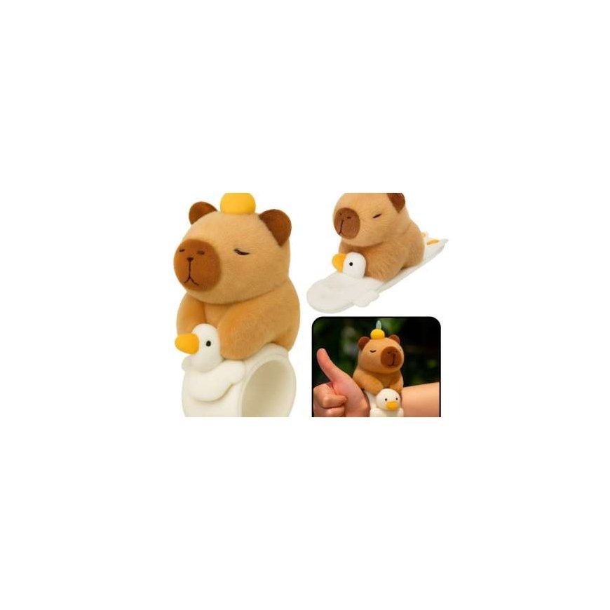 Lean Toys Plush Bracelet with Capybara and Gosling, 23 cm