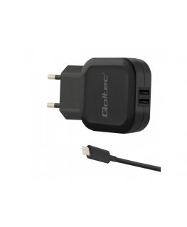 Qoltec 50188 mobile device charger Laptop, Smartphone, Smartwatch, Tablet, Telephone, Universal Black AC, DC Indoor
