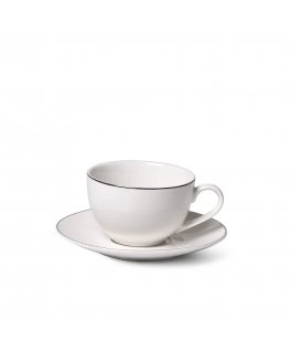 Fissman Cup with Saucer ALEKSA 250ml, white (porcelain)