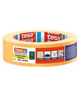 TESA Professional 4344 50 m Yleismaalarinteippi Soveltuu ulkokäyttöön Ulkokäyttöön sopiva Paperi Oranssi