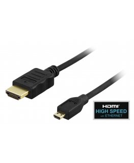 Deltaco HDMI-1013 HDMI cable 1 m HDMI Type A (Standard) HDMI Type D (Micro) Black