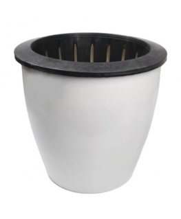 Oem PATIO pašinvējamo mitrināšanas puķu pods - 22 cm balts plastmasas puķu pods
