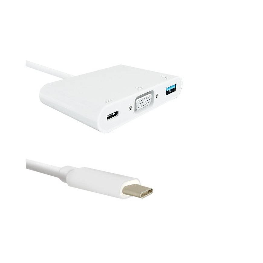 Qoltec 50426 laptop dock/port replicator USB 3.2 Gen 2 (3.1 Gen 2) Type-C White