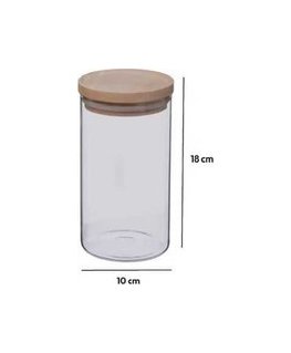 5five Simply Smart Bamboo Maisto produktų talpa su bambukiniu dangteliu, sandari, 1 l
