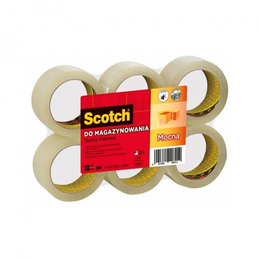 Adhesive tape, acrylic, 3M, red, 50mm, 66m