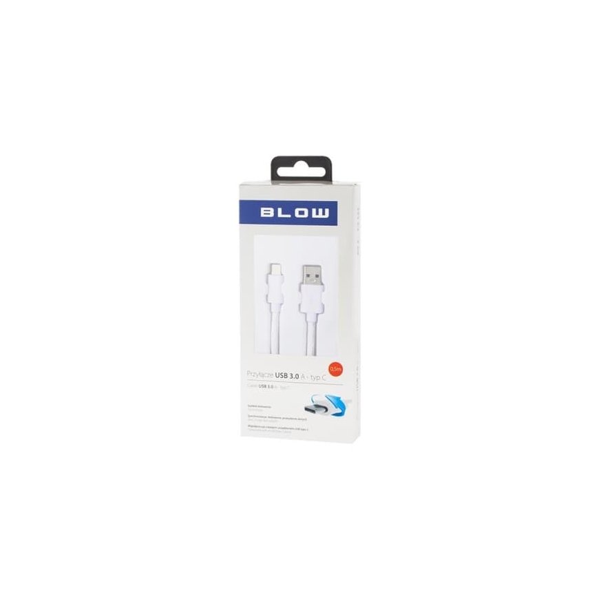Blow USB 3.0 A-liitin – USB-C 0,5 m valkoinen – 2