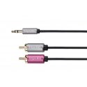 Kruger & Matz AUX 3.5mm - 2x RCA kabelis 1.8m Melns Kruger & Matz AUX 3.5mm - 2x RCA kabelis 1.8m Melns