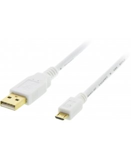 Deltaco MICRO-100 USB cable USB 2.0 1 m USB A USB A/Micro-USB B White