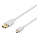 Deltaco MICRO-100 USB кабель USB 2.0 1 m USB A USB A/Micro-USB B Белый