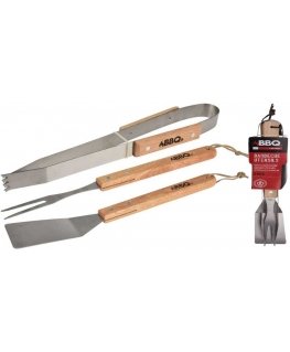 Bbq Collection Bbq Line 3-in-1 GRILIMO TYÖKALUSETTI PUUKAHVALLA