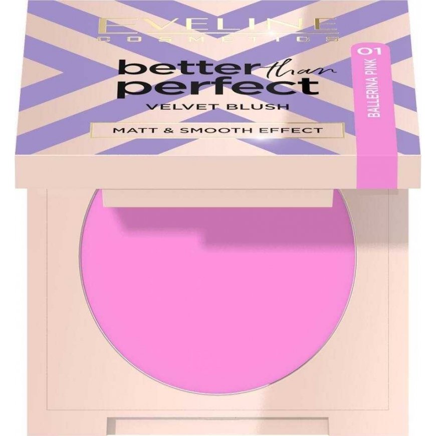 Eveline Cosmetics Better Than Perfect Velvet Blush 01 Ballerina Pink, 2.3 g