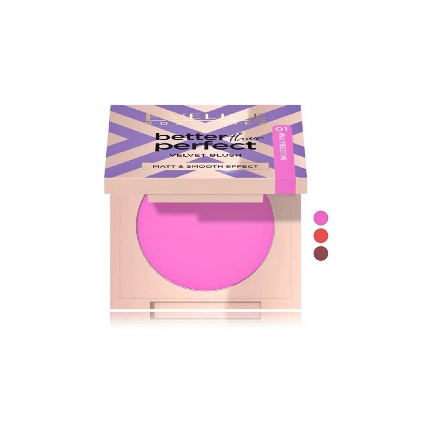 Eveline Cosmetics Better Than Perfect Velvet Blush 01 Ballerina Rožinė, 2,3 g – 2