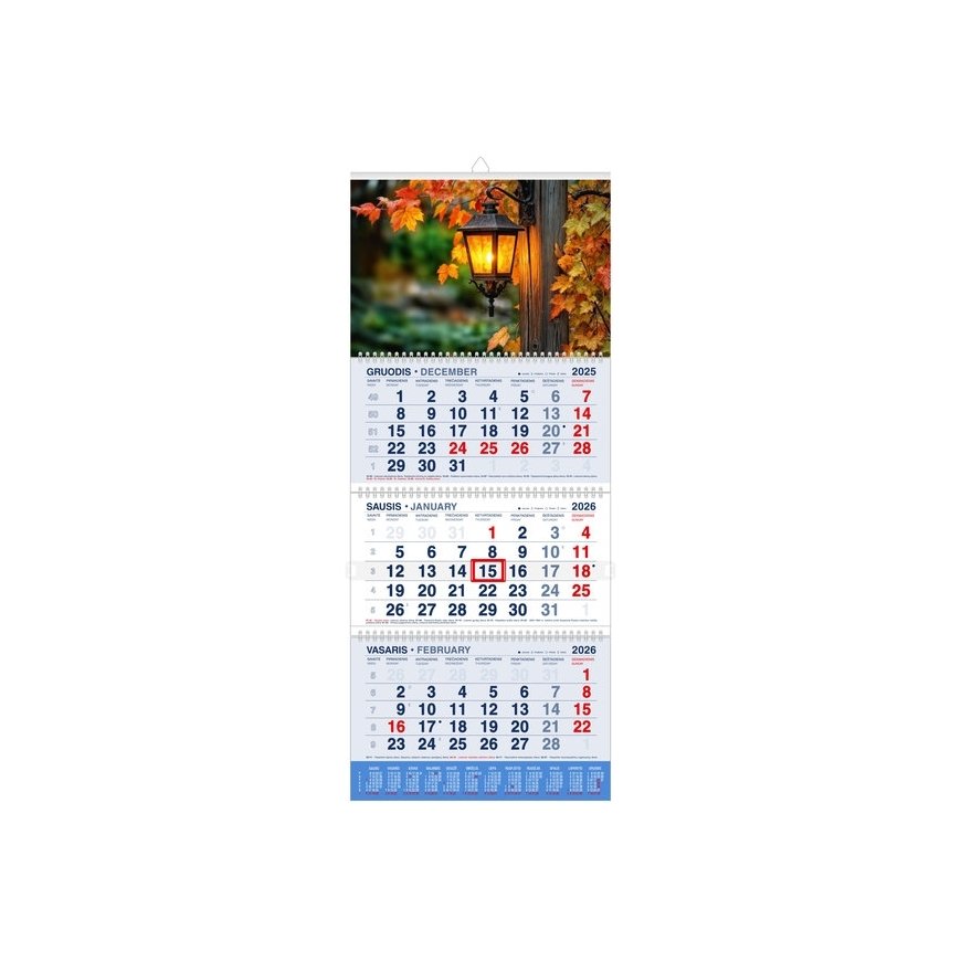 Mobile Serviss Hanging Calendar LIGHT, 2026, 3 pieces – 2