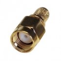 Hismart RPSMA-male crimp connector for RG58 cable