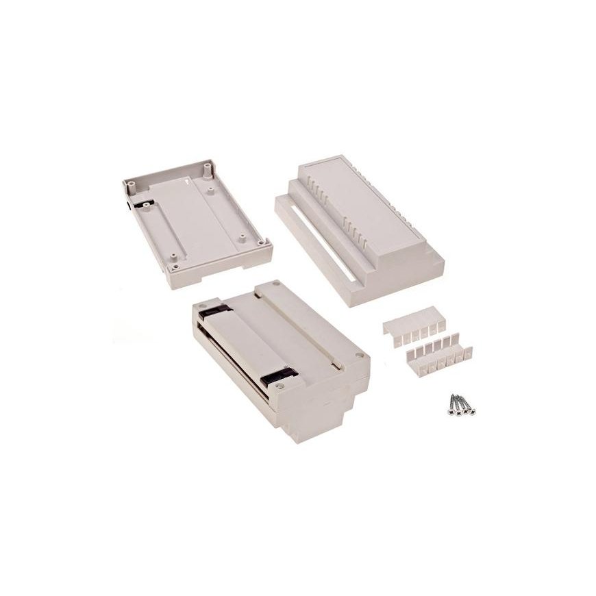 Kradex Z104J ABS V0 Plastic Box Light Gray DIN Rail Mountable 139x89x63mm