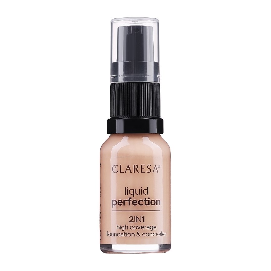 Claresa Liquid Perfection 2in1 High Coverage Foundation & Concealer 104 Nude, 18 g – 2