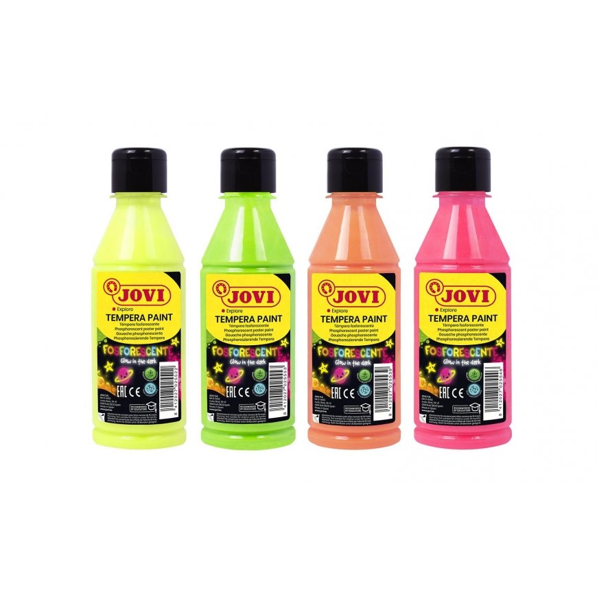 JOVI Tempera Paint, 250ml, orange, fluorescent – 2