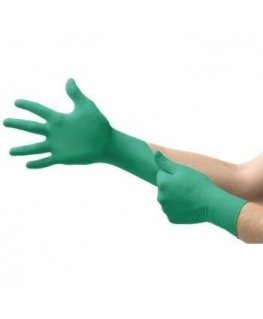 Виниловые нитриловые перчатки Ansell TouchNTuff 92-600 толщиной 0,12 мм, размер S (6,5-7), гладкая ладонь, зеленые, 20 шт в упак