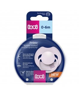 LOVI Silicone Dynamic Pacifier Prime, Lilac, 0-6m, 1 pc., 34/420