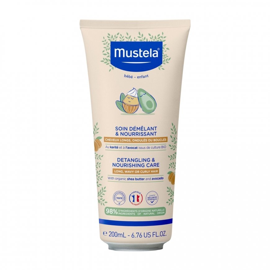 Mustela С маслом ши и авокадо Кремовая маска для волос, разглаживание и расчесывание, 200 мл