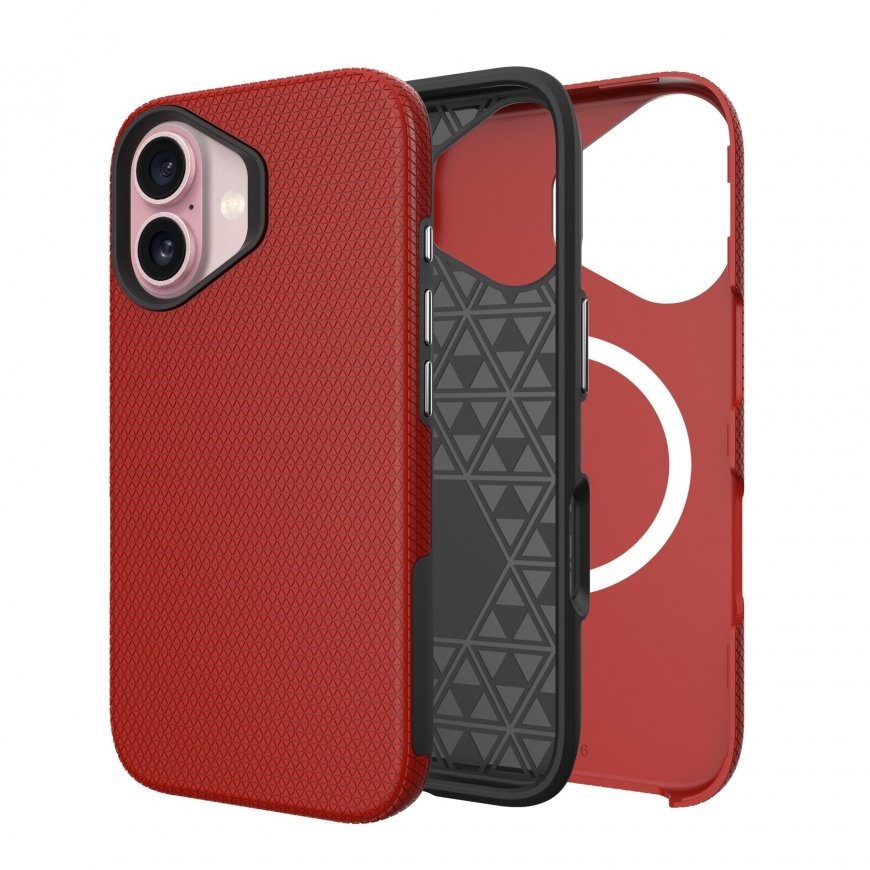 Dėklas Perfectionists Triangle Mag Case Apple iPhone 16 raudonas – 2